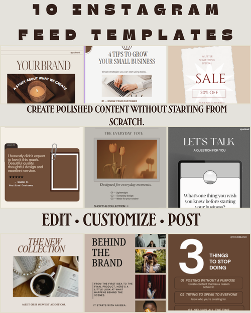 10 editable Instagram feed templates for small businesses and creators