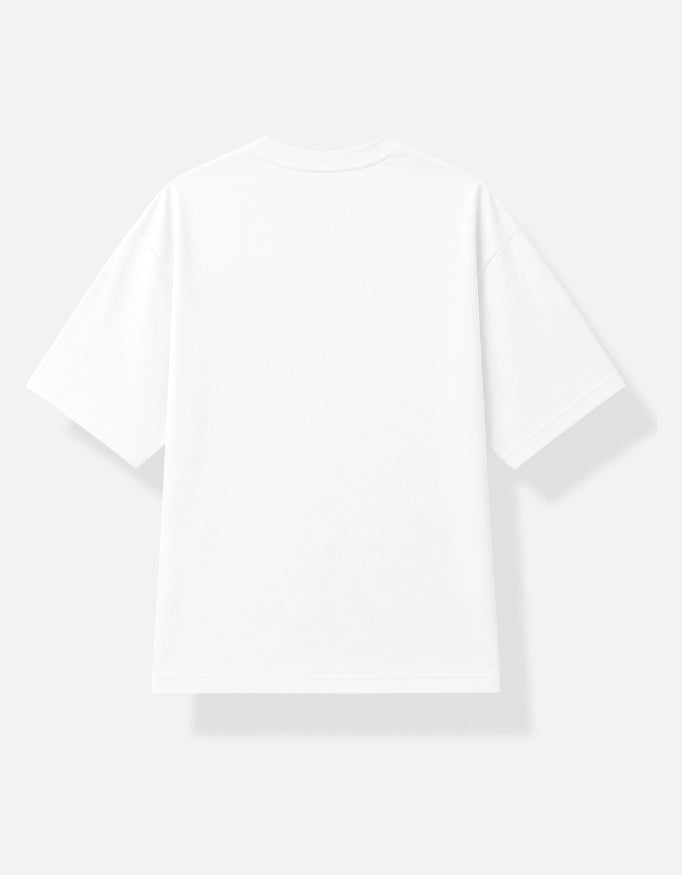 White oversized unisex T-shirt back view