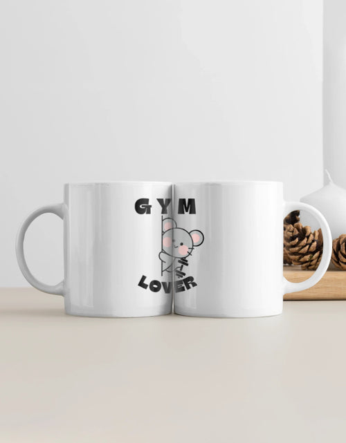 White ceramic gym lover coffee mug with fitness design